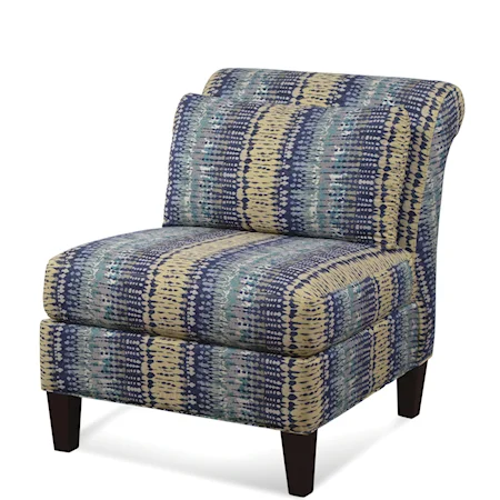 Armless Accent Chair with Loose Cushion Backrest